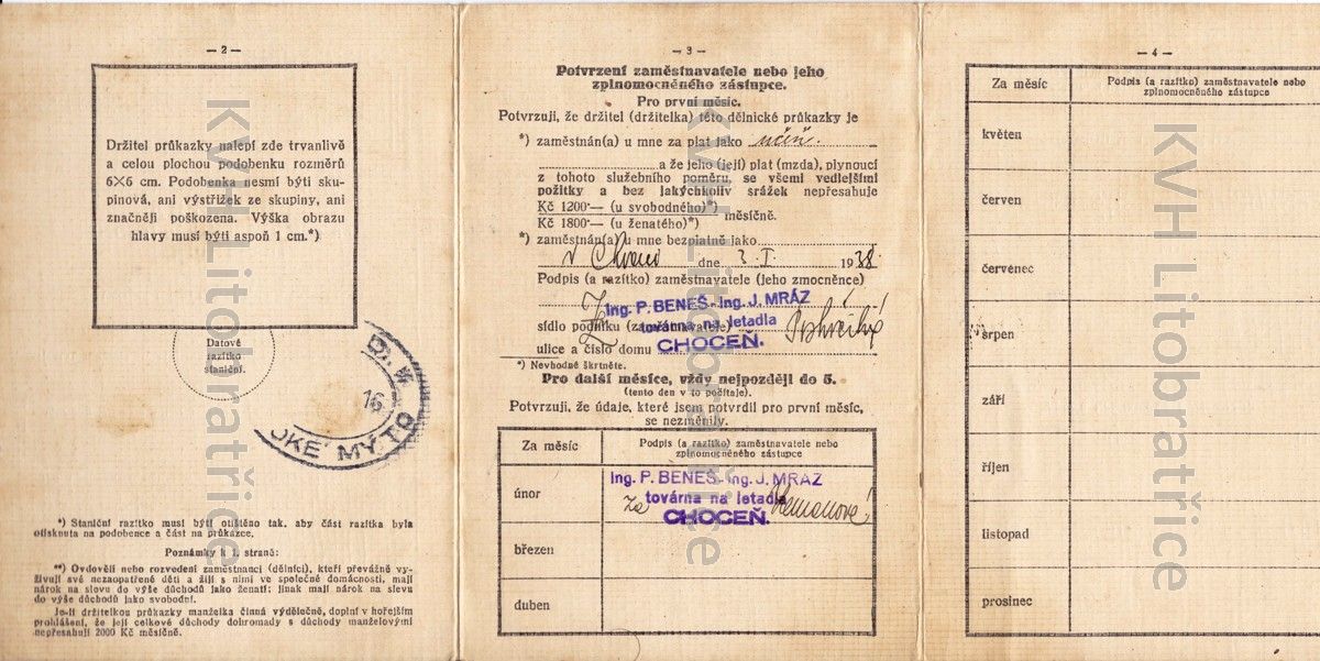 průkazka na dělnické jízdenky týdenní 1938 (2)