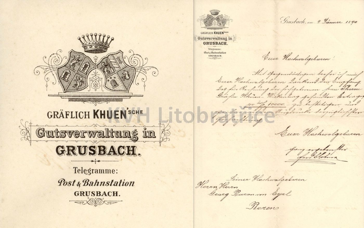 Grussbach 22, telegram 1890