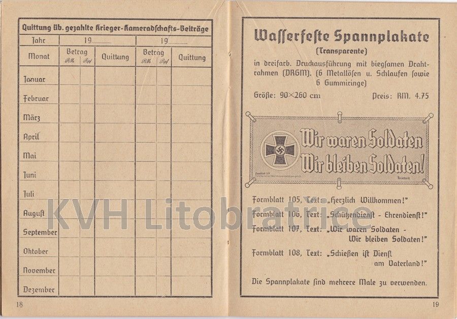 Nationalsozialistischer Reichskriegerbund Mitgliedsbuch 3