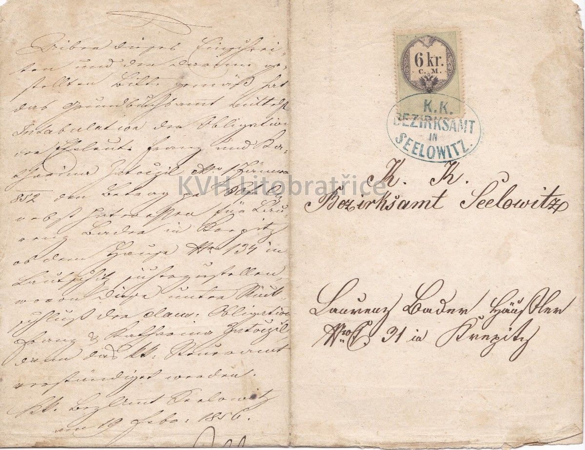 K.K. Bezirksamt Seelowitz 1856 (1)